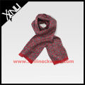 2013 AW 100% tecido de seda cachecol Paisley vermelho